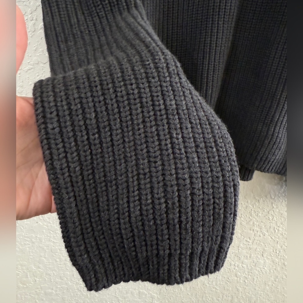 Quince Charcoal Ribbed Crewneck Sweater - Picture 3 of 12